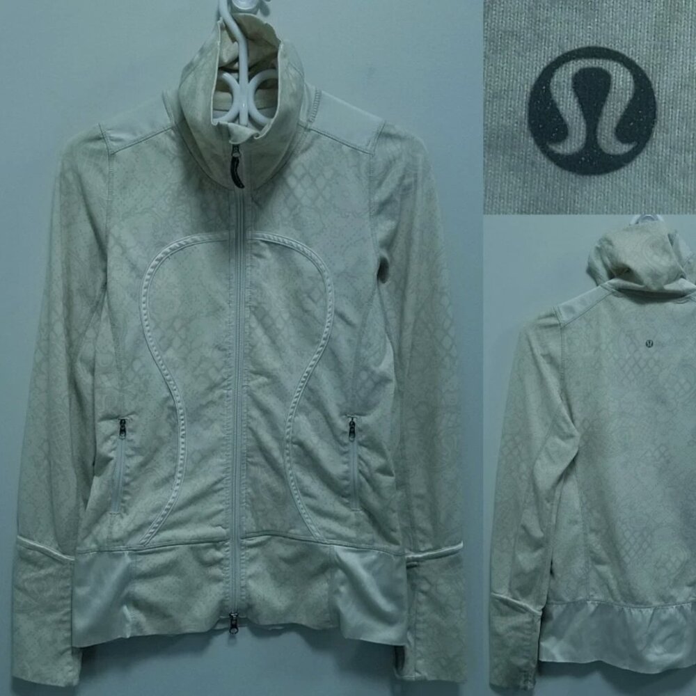 Lululemon Scuba Sweater 6 Small Woman's Beige Zipper Double 2007 Circa